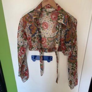 Vintage 70s Maxime de la Falaise Matching Crop Tops and Pants